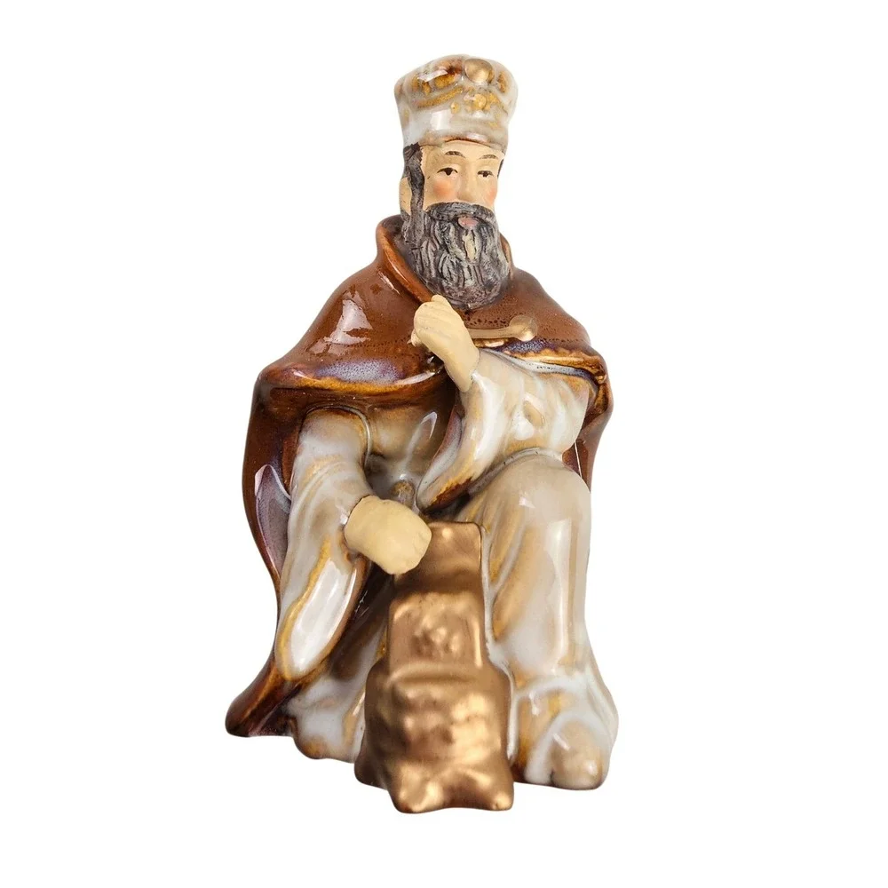 Vintage Nativity‎ Set, 10 Piece Ceramic, Religious Christmas Holiday Decor